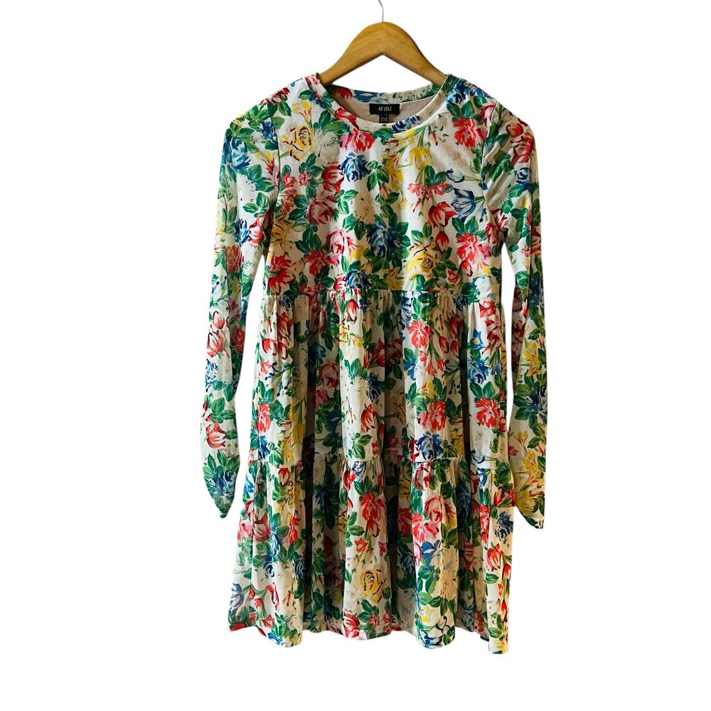 AFRM Mesh Floral Long Sleeve Dress Size XS Multicolor - Picture 2 of 8